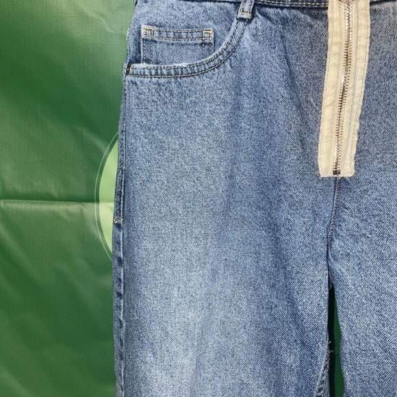 ZARA Trafaluc Denimwear Medium Blue Jeans Frayed Ankle Hem Women’s sz 6 zip VGUC - Picture 5 of 10